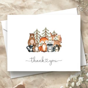 Woodland Animal Baby Shower Thank You Cards | Woodland Animal Thank You Cards | Forest Animal Baby Shower Thank You Cards | Stationery