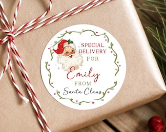 Special Delivery From Santa Stickers ~ Christmas Name Labels ~ Kids Gift Sticker ~ Christmas Gift Labels ~ Gift Tags ~ Stocking Stuffer
