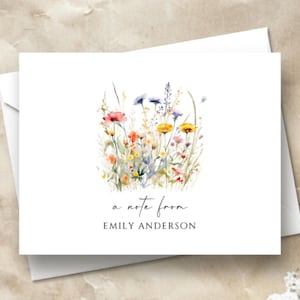 Personalized Wildflower Name Thank You Cards | Wildflower Note Cards | Wildflower Personalized Note Cards | Wildflower Stationery |