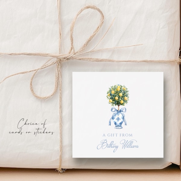 Chinoiserie Calling Cards ~ Chinoiserie Gift Enclosure Cards ~ Square Gift Card ~ Chinoiserie Stickers ~ Personalized Gift Tags