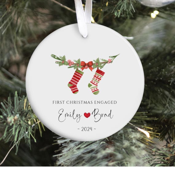 Engaged Ornament | Engagement Gift | Engagement Ornament | Couples Ornament | Engagement Announcement | Wedding Gift | Christmas Engagement