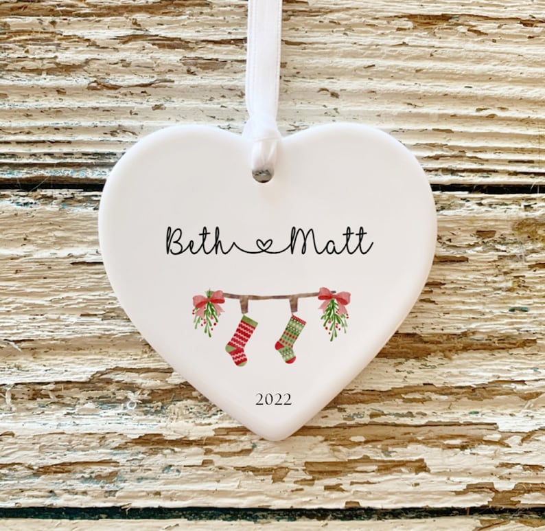 Personalized Stocking Ornament / First Christmas Together Ornament /Married Ornament/Engaged Ornament / Couples Ornament/ Christmas Gift/ Stockings