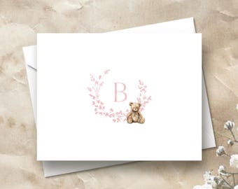 Monogram Bear Baby Shower Thank You Cards | Bear Baby Shower Thank You Cards | Bearly Wait Thank You Cards | Baby Bear Stationery