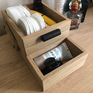 Solid wood organizer. Oak office, bedroom or bathroom organizer.