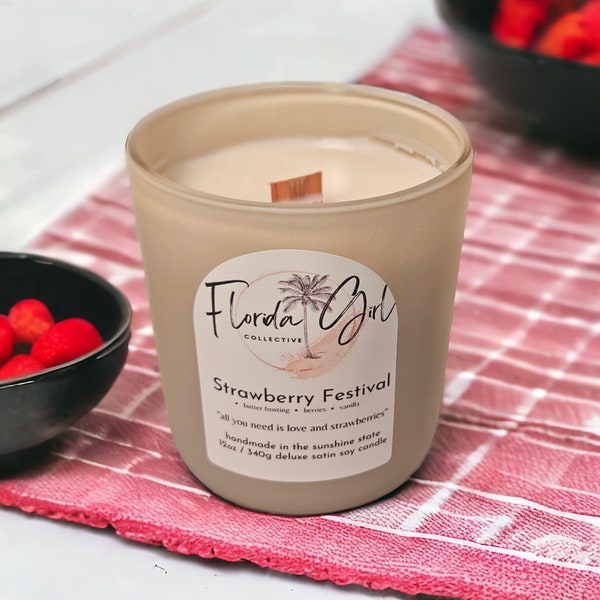 Strawberry Festival 12oz coconut soy candle