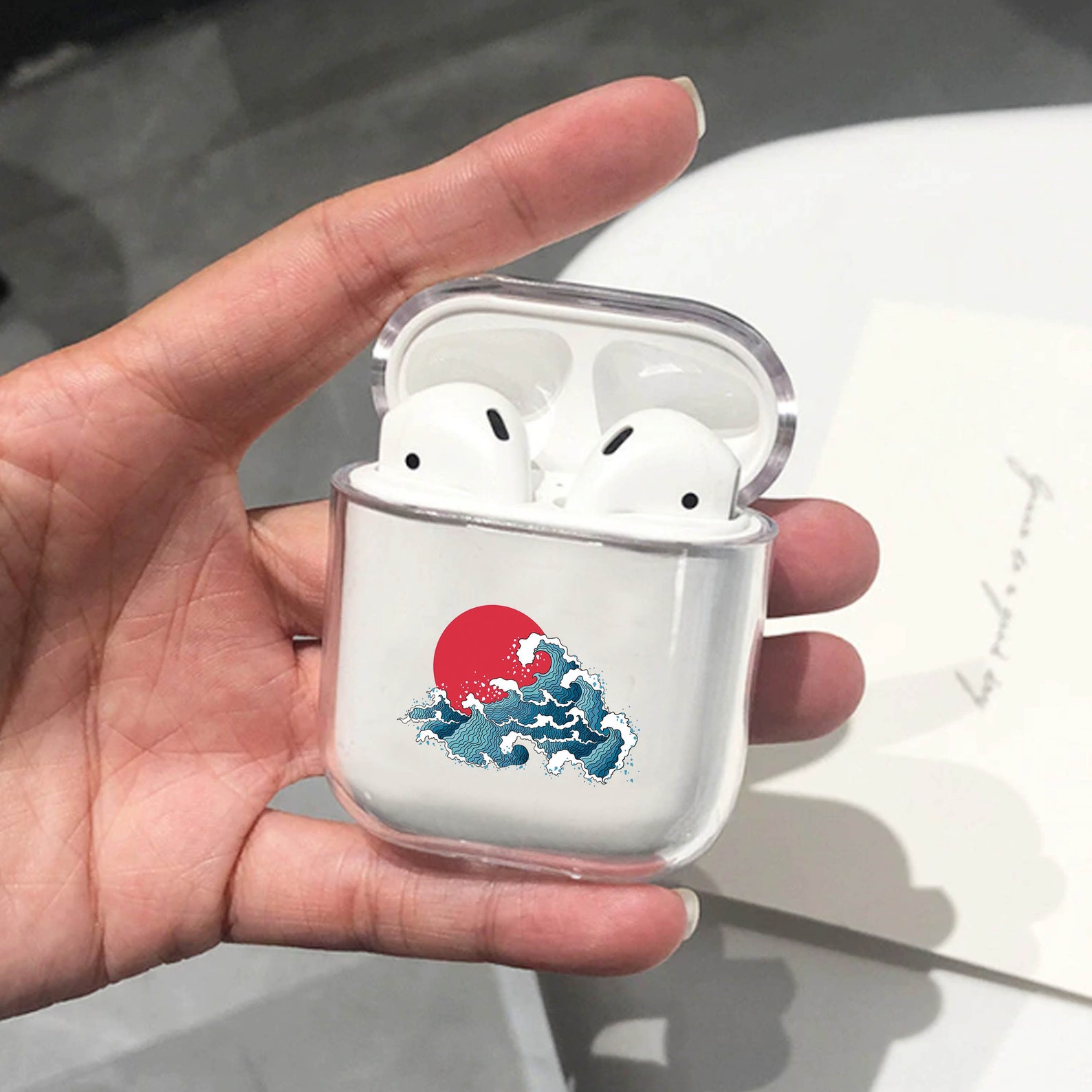 Airpods Cover Ocean Wave Airpods Pro Case Japanese Art Plastic | Etsy