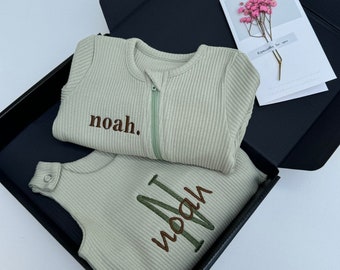 Custom Baby Gift Box Newborn Set Personalized Gifts Dungarees Romper Baby Overalls Customized gift for boys girls 1st birthday baby shower