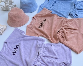Personalized Towelling Kids Outfit: Embroidered Summer Set