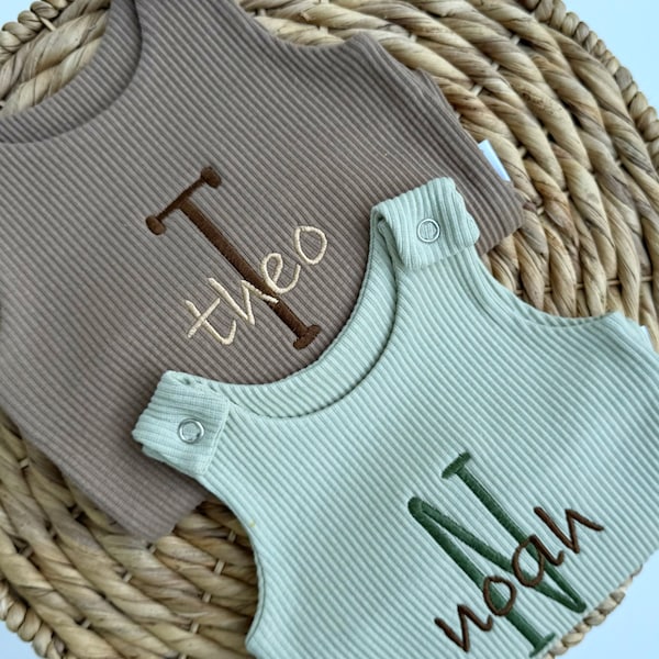 Short embroidered overalls for Baby Boy main image 0