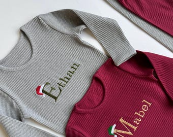 Christmas 9 Designs Personalized Family Matching Pajamas: Cotton Loungewear Set