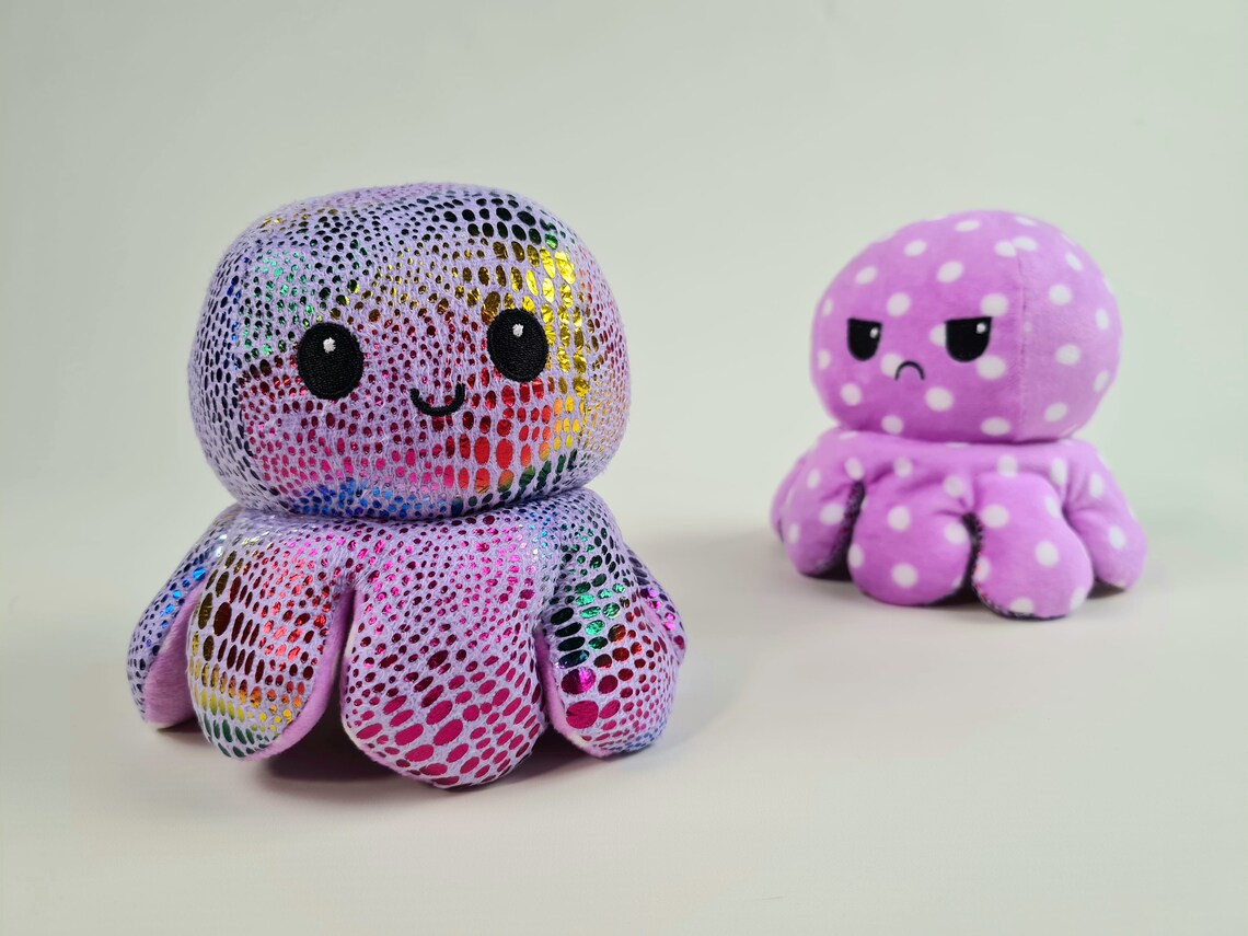 Octopus Plush UK Octopus Plushie Reversable Emotion Mood | Etsy
