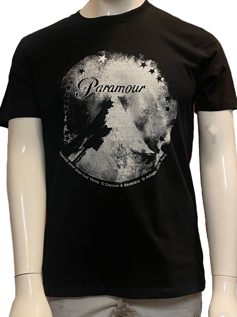 T-shirt Jean-Luc Verna 'PARAMOUR' / wit of zwart / 5 maten / biologisch katoen 190g afbeelding 4