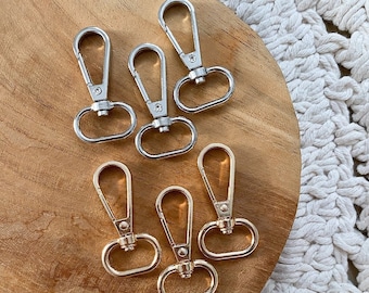 3x Carabiner Oval / gold or silver / Keychain / Key Carabiner