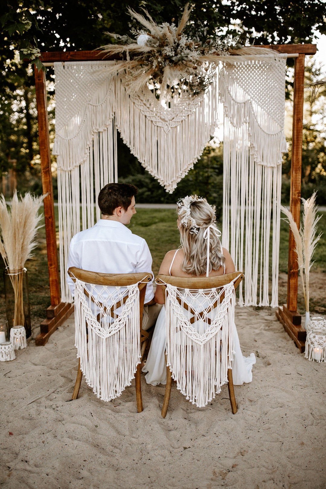 Macrame backdrop wedding discount