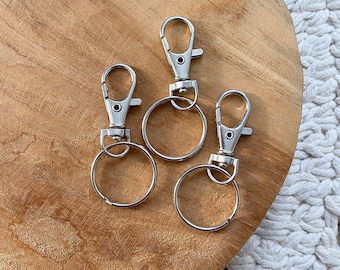 5x Basic Carabiner / Silver / Keychain / Key Carabiner