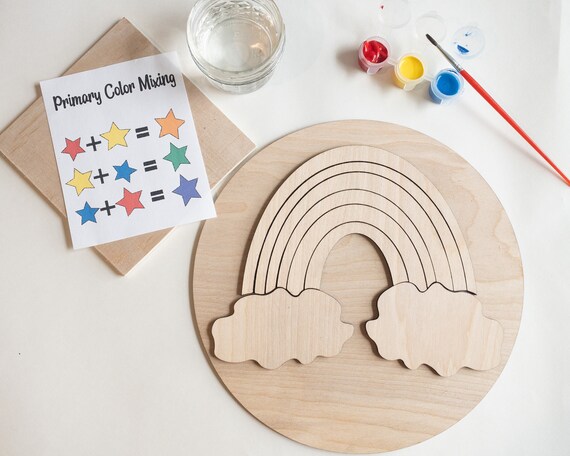 diy wooden rainbow