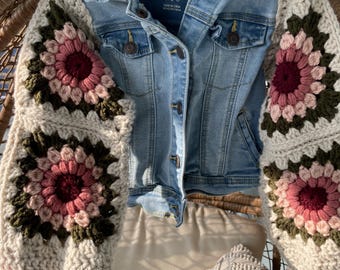 Crochet denim jacket Child | crochet Jean jacket