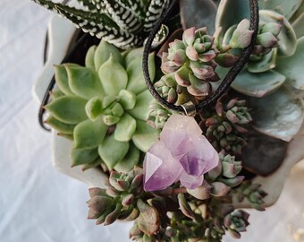 Amethyst crystal necklace| amethyst jewelry| February birthstone