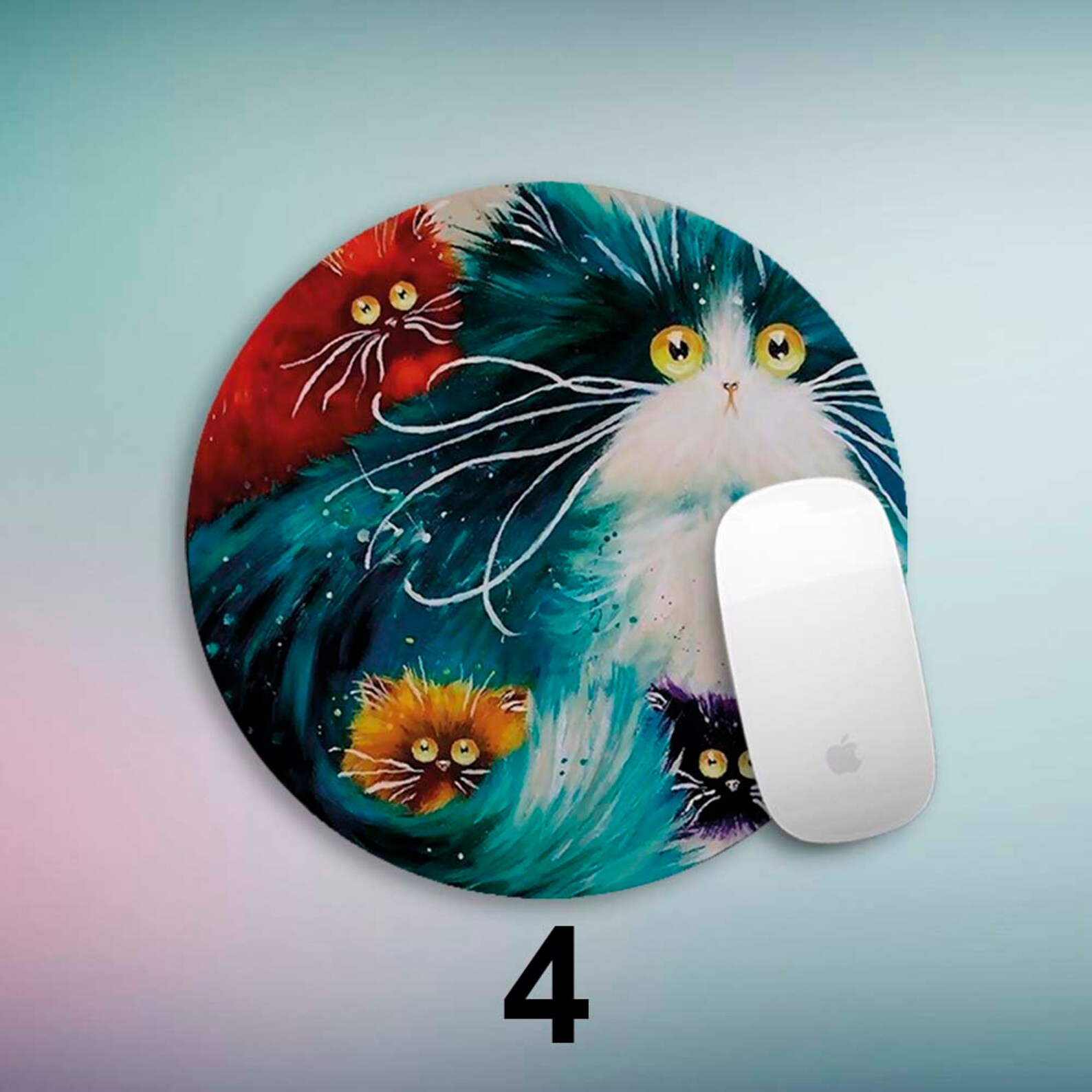 Tapis de souris rectangulaire chat mignon Mousepad kawaii Etsy