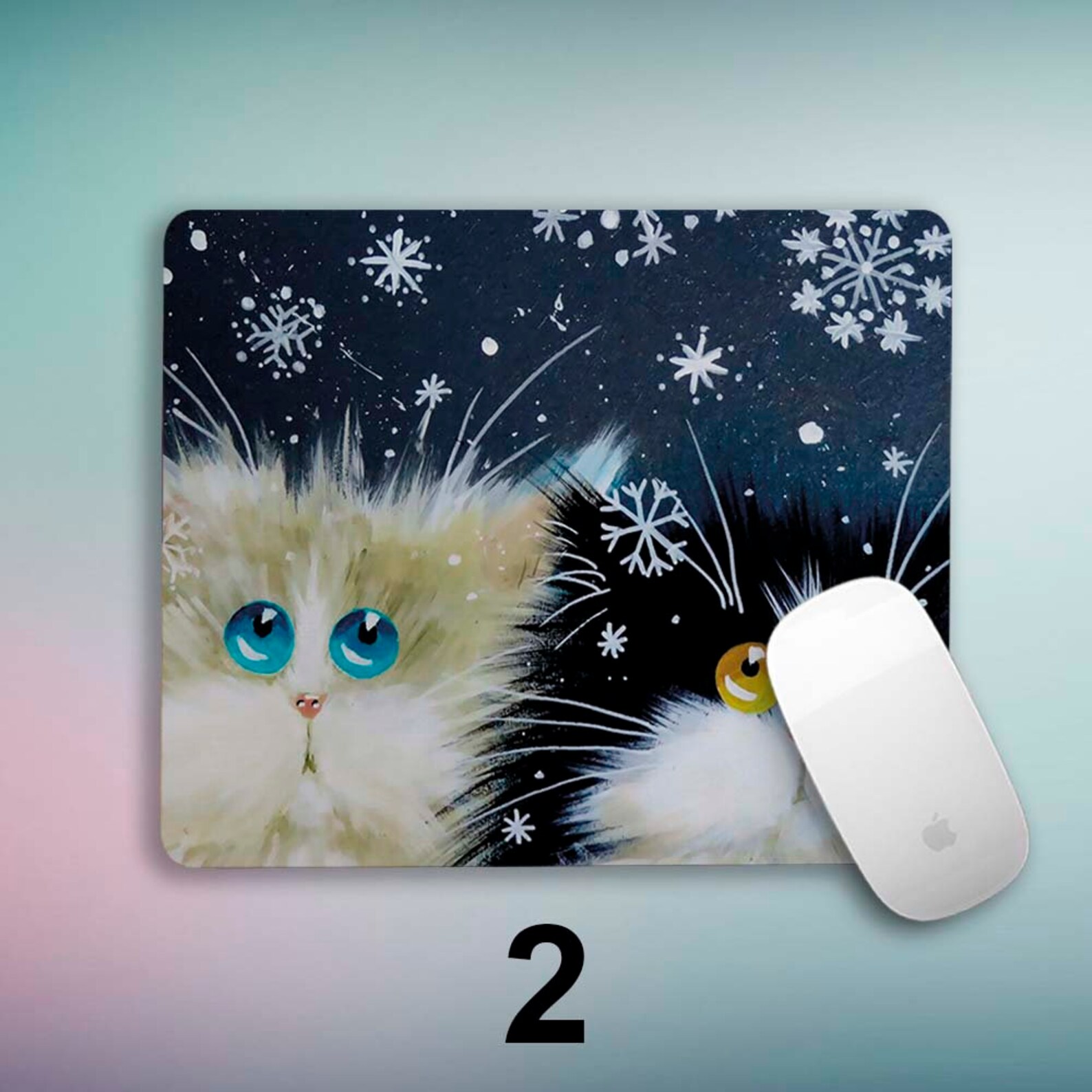 Tapis de souris rectangulaire chat mignon Mousepad kawaii Etsy
