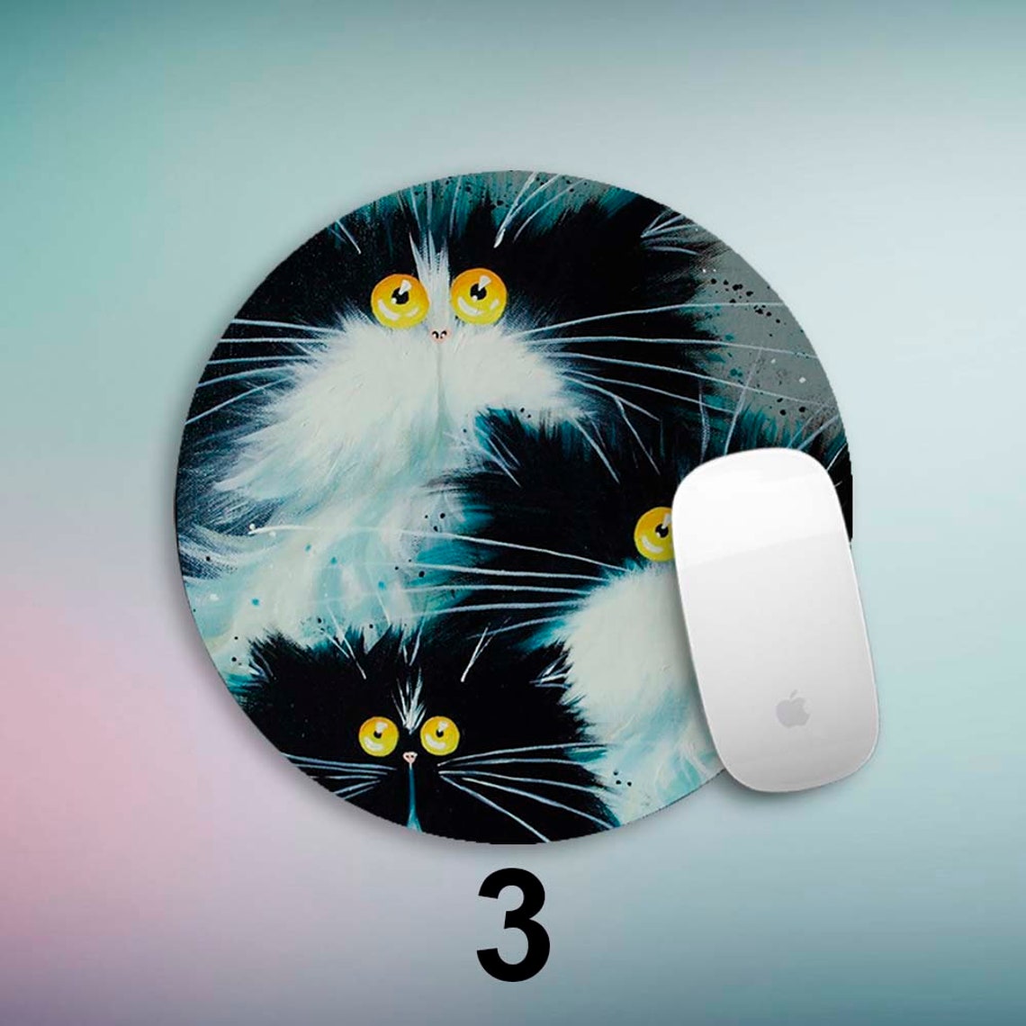 Tapis de souris rectangulaire chat mignon Mousepad kawaii Etsy