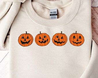 Pumpkin Sweatshirt, Pumpkin Sweater, Jack-o-Lantern Sweatshirt, Halloween Crewneck Sweatshirt, Halloween Sweater, Spooky Season, Fall Shirts