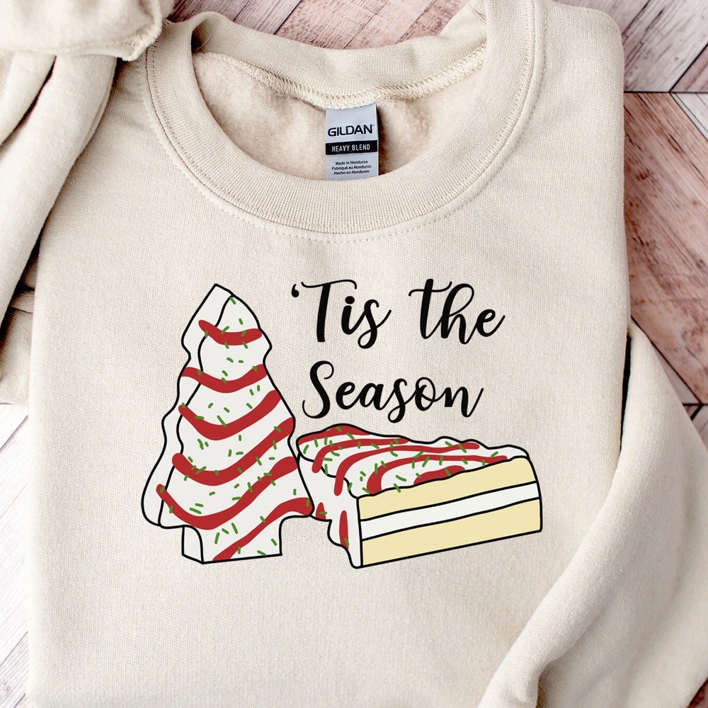 Christmas Cake Sweatshirt, Christmas Sweatshirt,Tis The Season Sweatshirt,Christmas Sweatshirts For Women,Funny Christmas Sweatshirt Aurateestyle