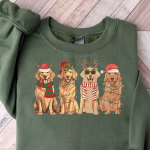 Sweat-shirt de Noël Golden Retriever, chemise de Noël pour chien, chemise maman dorée, cadeau pour amoureux des chiens, sweat-shirt de vacances, sweat-shirt pour chien, cadeau pour elle