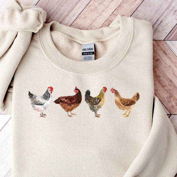 Sweat-shirt poulet, cadeau pour amoureux des animaux, cadeau pour amateur de poulet, chemise animal, cadeau pour elle, chemise Crazy Chicken Lady, chemise animaux de la ferme pour femme