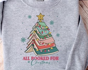 Christmas Book Tree Shirt, Christmas Gift For Teacher,Christmas Sweatshirt,Book Lovers Christmas Gift, School Christmas Shirt,Book Tree