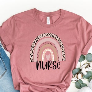 Rainbow Nurse Shirt, Leopard Print Nurse Life,Registered Nurse Shirt, RN Shirts, Nurse Week Shirt, CNA Shirt