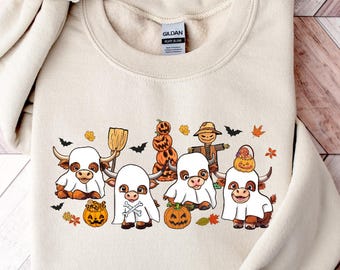 Camiseta de vaca fantasma de las Tierras Altas, camiseta de Halloween, camiseta divertida de vaca de las Tierras Altas, regalo para amantes de las vacas, camiseta de fantasma linda, camiseta de vaca espeluznante, camiseta para amantes de las vacas