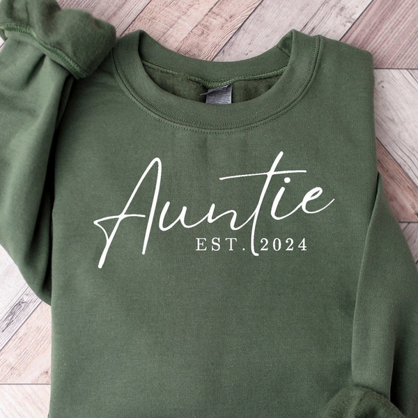 Custom Auntie Est Sweatshirt,Auntie Gifts,Aunt Gift, Aunt Shirt,Christmas Gift Auntie,Christmas Gift For Auntie,Mother's Day Gift