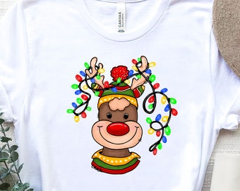Rudolph Christmas Shirt,Merry Christmas Reindeer Shirt, Reindeer Shirt, Christmas Family Shirt,Xmas Rudolph Shirt,Xmas Holiday Gift