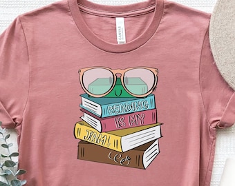 Reading Is My Jam Shirt, Gift for Reading Lovers ,Reading Shirt, Book Lover Shirt, Librarian Shirts, Teacher Book Shirt, Book Lover Gift