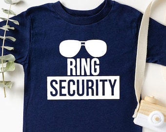 Camisa de seguridad de anillo, camisa de seguridad de anillo para niños, camisas para fiesta nupcial, camisa de portador de anillo, camisa de niña de las flores, regalo de portador de anillo, camisa de patrulla de pétalos