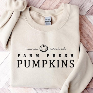 Farm fresh pumpkins sweatshirt, Fall sweatshirt, Pumpkin Patch Sweatshirt, Comfort Colors Fall Shirt, Thanksgiving Dinner Shirt
