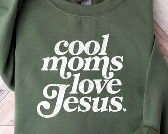 Cool Moms Love Jesus Comfort Colors T-Shirt, Christian Mom Tee, Praying Mama Shirts, Faith Based T-Shirt, Faithful Shirt, Religious Mom Tee