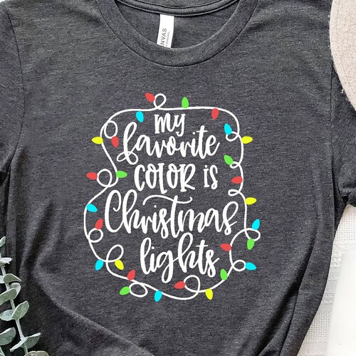My Favorite Color is Christmas Lights Shirt Raglan Baseball Etsy