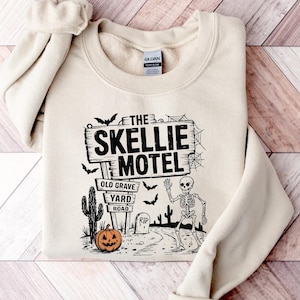 Skellie Motel Halloween Shirt, Skeleton Halloween Fall T Shirt, Halloween Humor Shirt, Trendy Halloween Shirt, Spooky Season Shirt