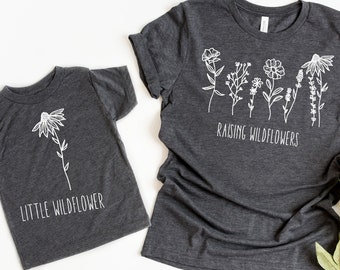 Raising Wildflowers Shirt, Little Wildflower Shirt, Mommy And Me Outfit, Matching Mommy And Me Shirt,Matching Mommy & Me Outfits