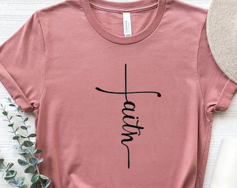 Faith Shirt, Christian Shirt,Vertical Cross,Faith Cross Shirt, Religious Shirt, Shirts For Christian, Christian Gift, Jesus Shirt