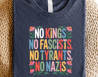 Camiseta "No Kings in America", camiseta con mensaje político, camiseta anti-MAGA, camiseta de protesta, camiseta de resistencia, camiseta de la democracia estadounidense