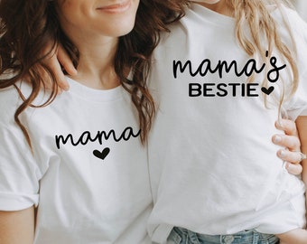 Camisas Bestie de mamá y mamá, camisas de mamá e hija, camisa del día de la madre, regalo para mamá, regalo del día de las madres