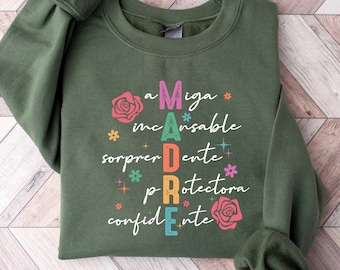 Spanish Mothers Day Shirt,Mother's Day Shirt,Mama Sweatshirt,Mom Shirt, Latina Mom Sweater, Mother's Day Gift, Spanish Mother Tee