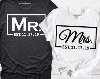 Mr and Mrs Shirt, Mr and Mrs, Just Married Shirt, Wedding Shirt, Wife And Hubs Shirts, Just Married Shirts, Matching Couple Shirt