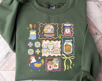 Grandma Cottagecore Sweatshirt, Hen in Nest Shirt, Granny Sweater,Cozy Baking Kitchen Aesthetic Pullover, Farmhouse Graphic Crewneck