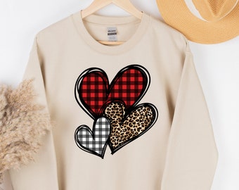 Valentine's Day Heart Sweatshirt, Leopard Heart Shirt, Cute Valentines Day Shirt, Leopard Shirt, Cute Heart Shirt Unisex, Valentines shirt