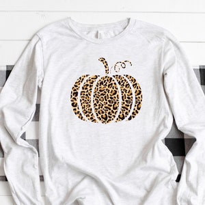 Pumpkin Long Sleeve, Leopard Pumpkin Shirt, Fall Pumpkins Long Sleeve Shirt, Cheetah Pumpkin Shirt, Thanksgiving Shirt, Thankful Shirt,