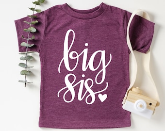 Big Sister Shirt, Pregnancy Announcement, Baby announcement Big Sister Toddler Shirt, Big Sis Shirt